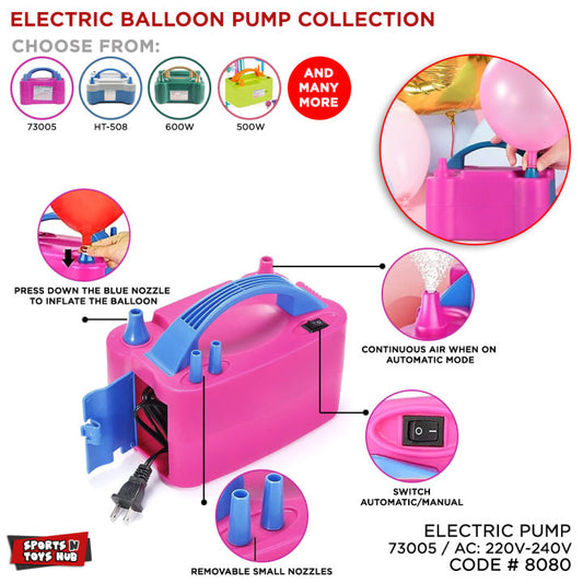 Pompe Electrique pour Ballons - Gonfleur Double Buse Rapide