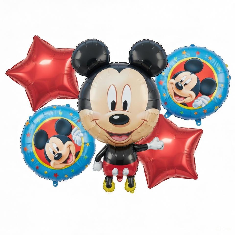 Pack Ballons Mickey Mouse – Bouquet de Ballons en Aluminium Thème Disney Mickey