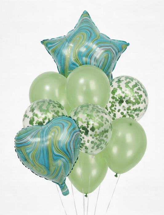 Bouquet de Ballons Bleu & Argent - Lot Basique