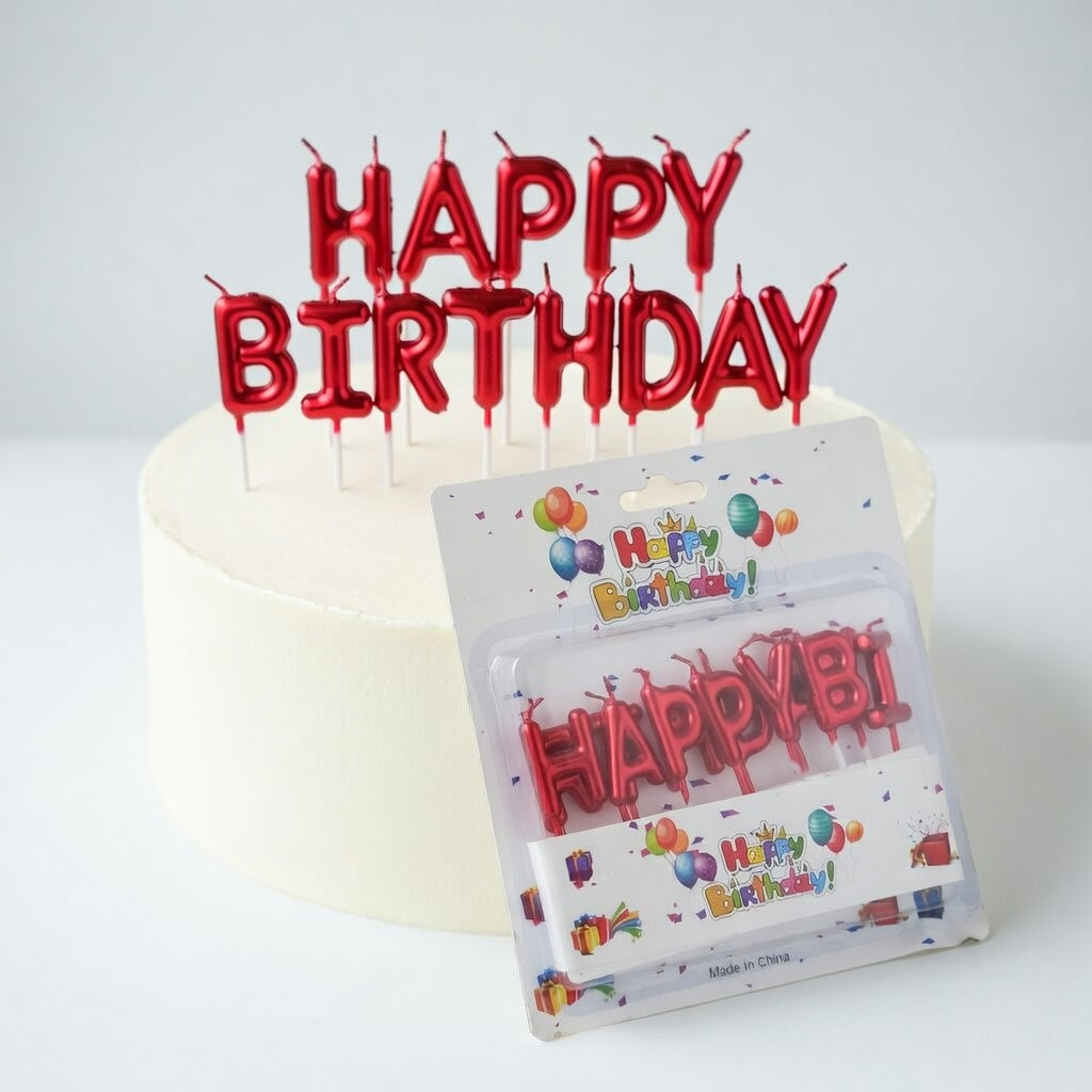 Bougies Lettres Happy Birthday - Lot de 13