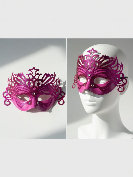 Masque Vénitien Couronne Pailleté | Déguisement Fête 6 Couleurs