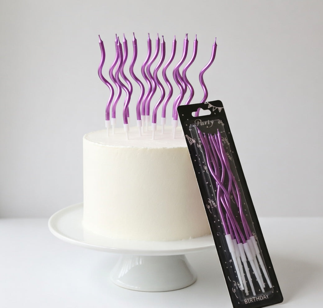 Metallic Spiral Birthday Candles - Pack of 6