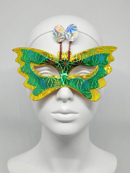 Masque Papillon Holographique Brillant - Pack 10 Pièces | Fête et Déguisement