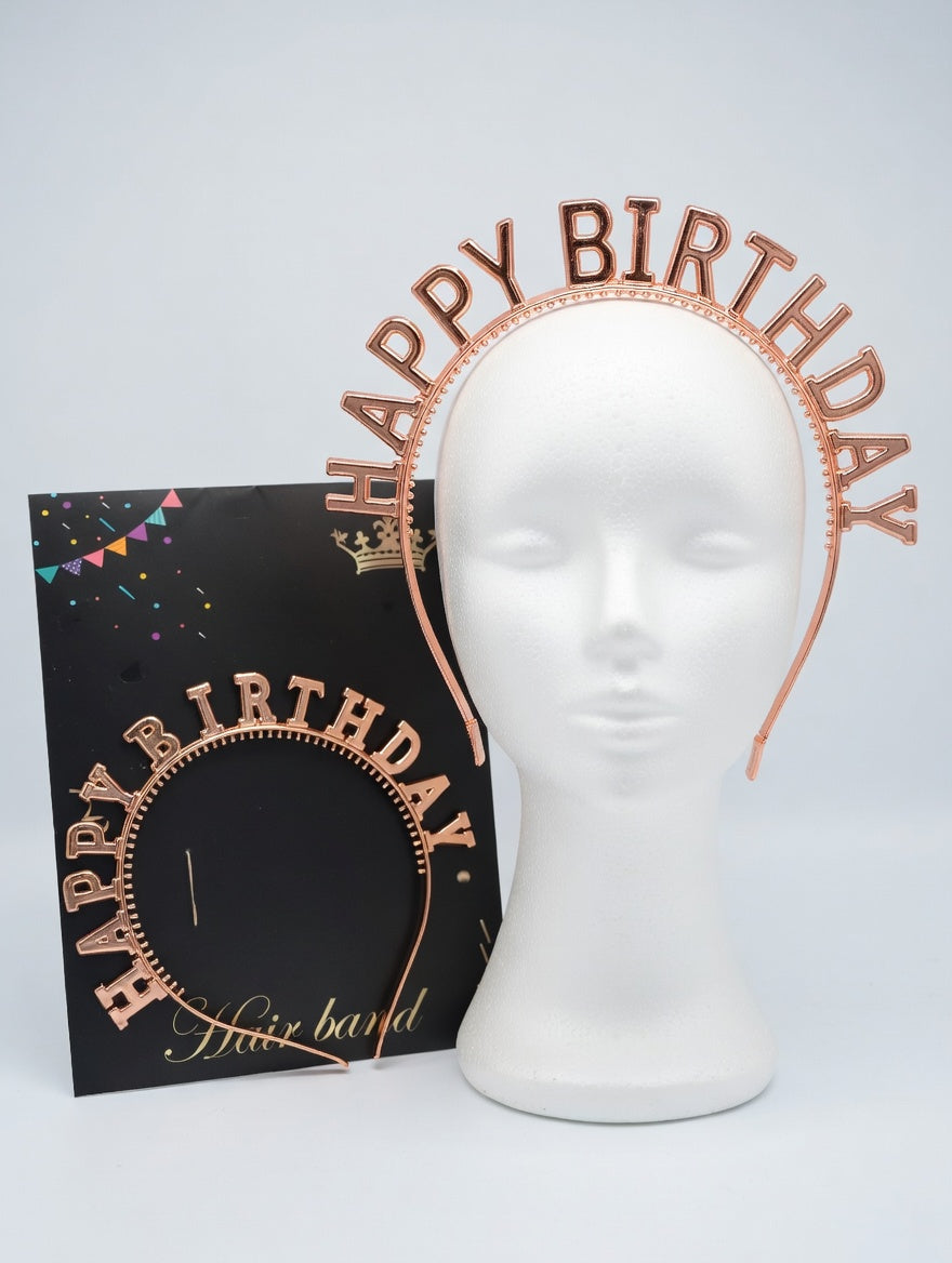 Serre-tête Happy Birthday | Couronne Anniversaire Or, Argent et Bronze