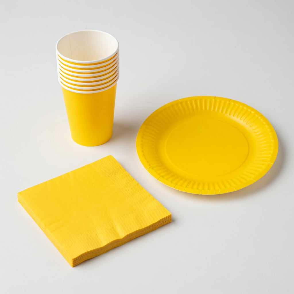 Assiettes, Gobelets et Serviettes - Lot Basique