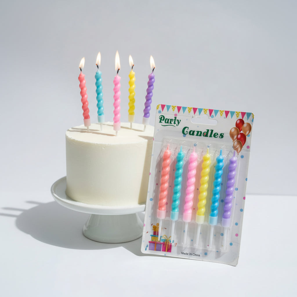 Bougies d'Anniversaire Spirales Colorées
