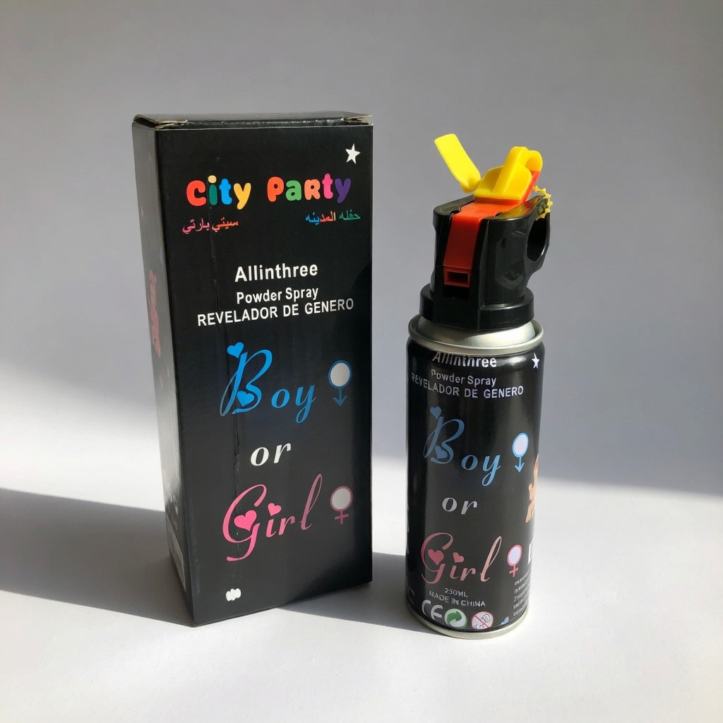 Spray Gender Reveal "Boy or Girl" City Party | Boîte Noire Premium 230ml