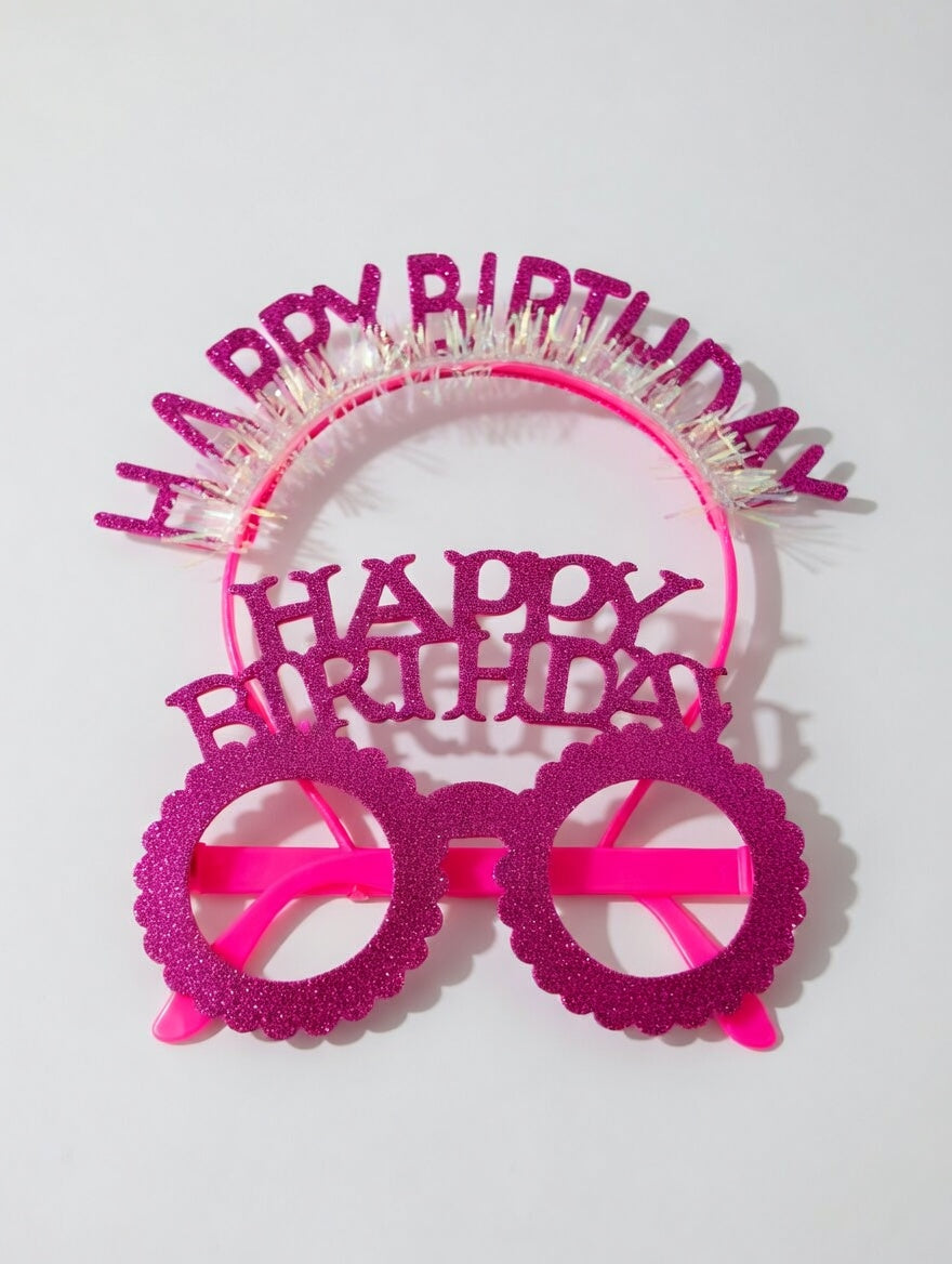 Happy Birthday Glasses and Headband Set - Birthday Accessories
