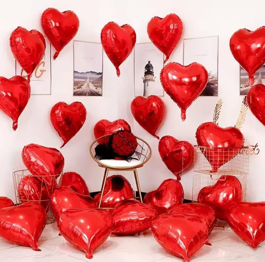 Ballon Cœur Rouge Mylar 50cm | Décoration Romantique
