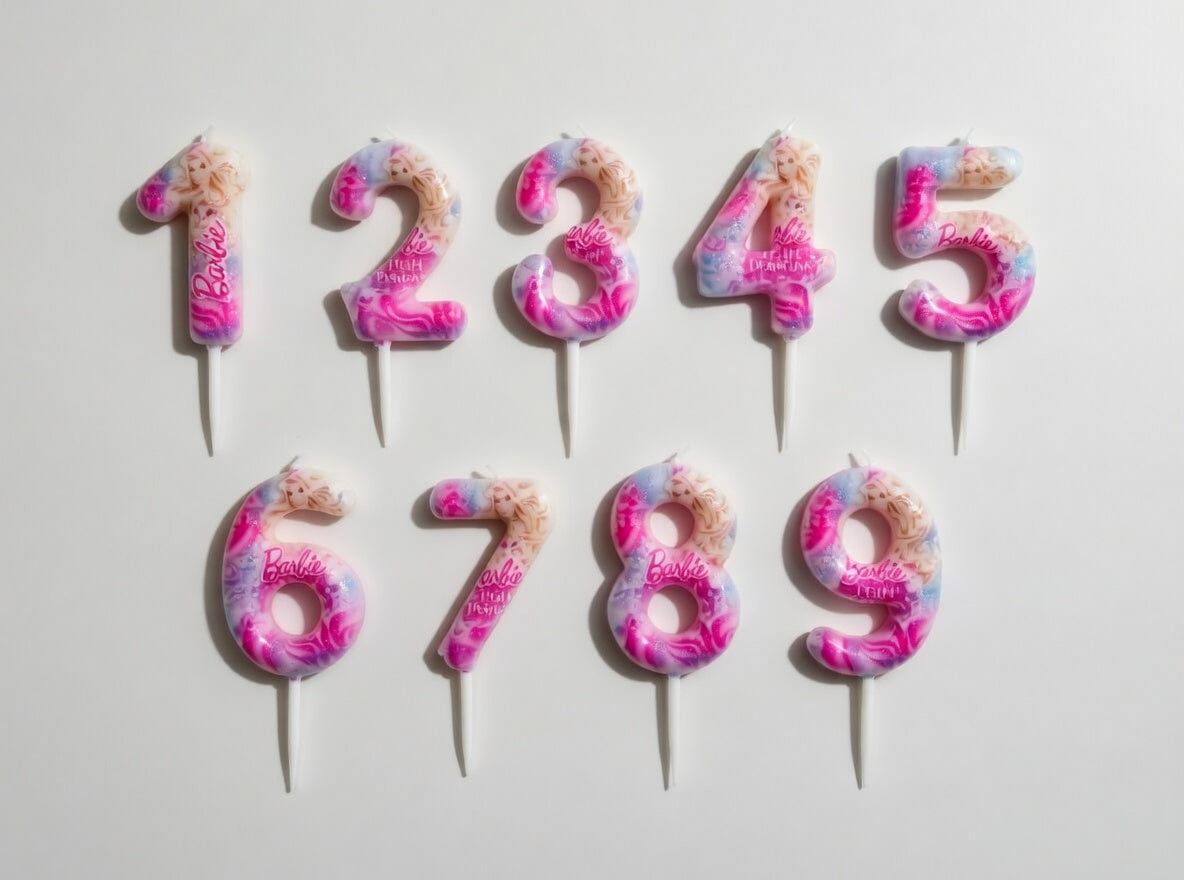 Bougie Chiffre Anniversaire Thème Barbie – Numéros 0 à 9