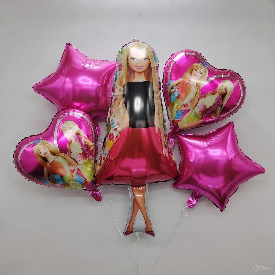 Pack Ballons Barbie Rose – Bouquet de Ballons en Aluminium Thème Barbie Glamour