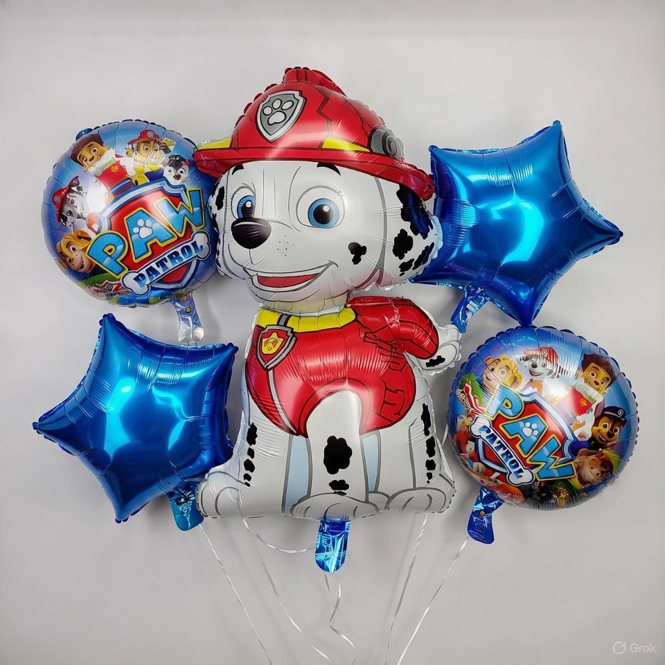 Pack Ballons Pat' Patrouille Marcus – Bouquet de Ballons en Aluminium Thème Paw Patrol