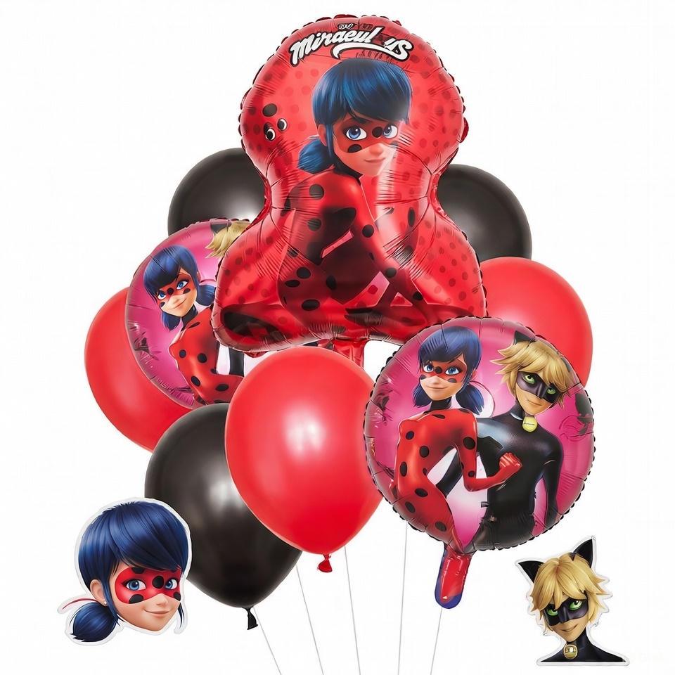 Pack Ballons Miraculous Ladybug – Bouquet de Ballons Thème Ladybug et Chat Noir