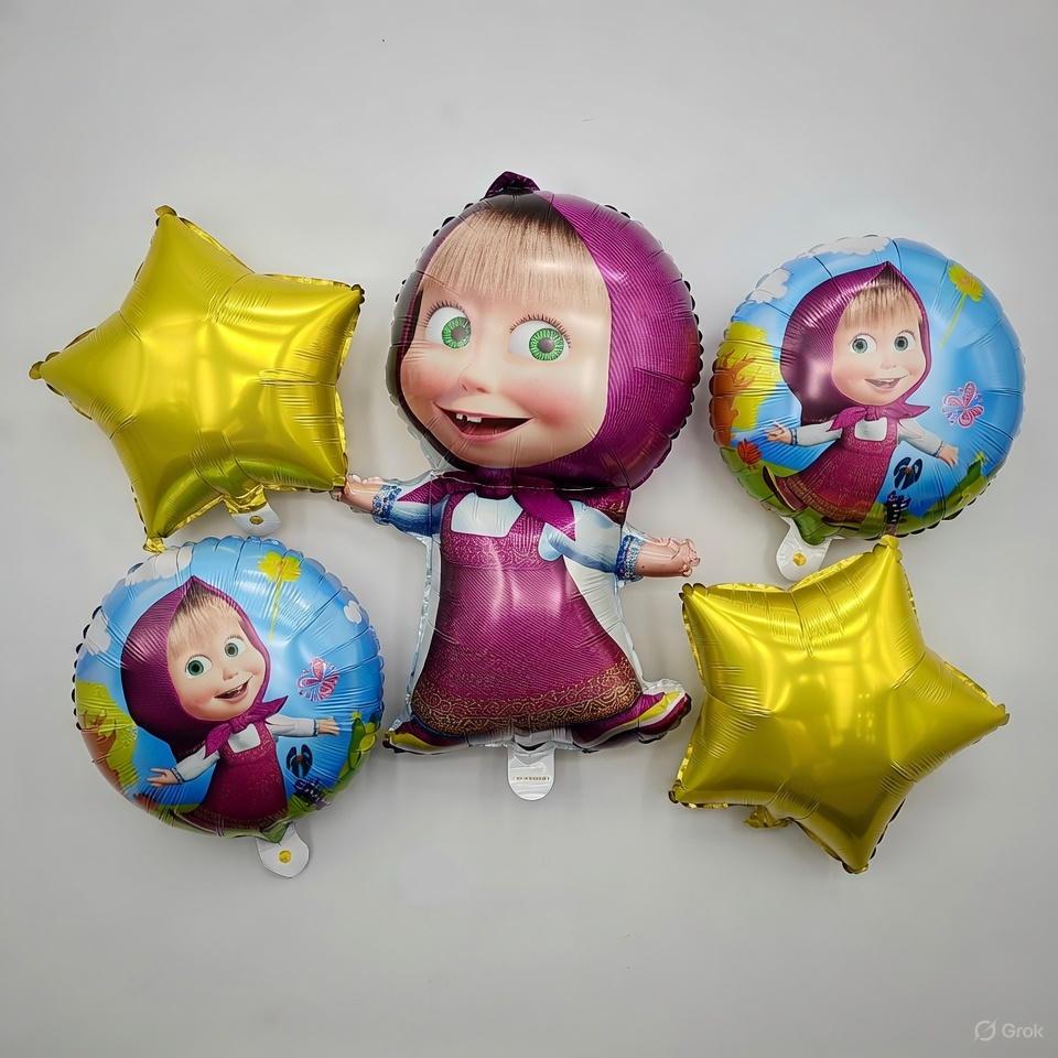 Masha and the Bear Balloon Pack – Masha Themed Foil Balloon Bouquet