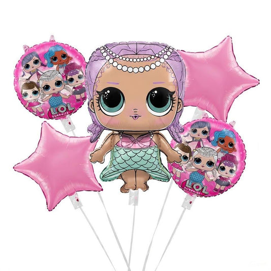 Pack Ballons LOL Surprise Sirène – Bouquet de Ballons en Aluminium Thème LOL Surprise Dolls