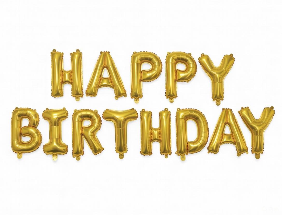 Bannière Ballons "Happy Birthday" – Lettres en Aluminium pour Décoration Anniversaire