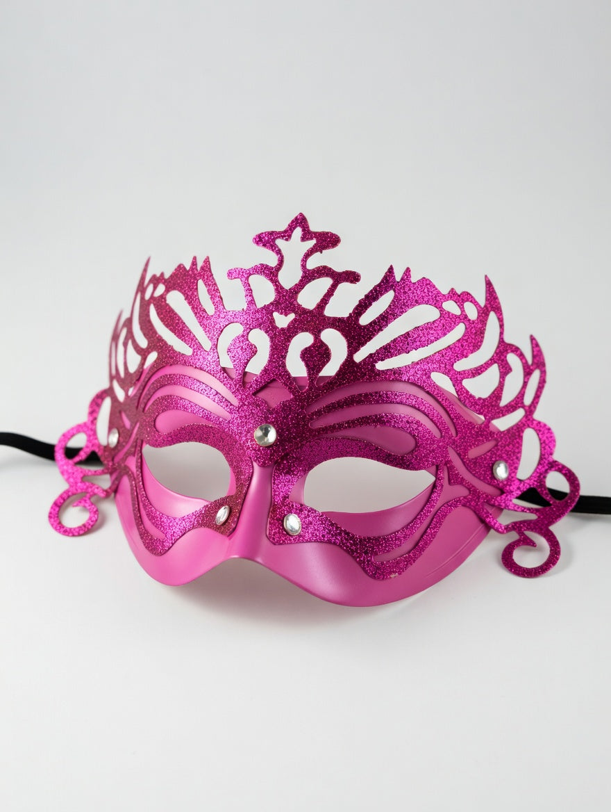 Masque Vénitien Couronne Pailleté | Déguisement Fête 6 Couleurs