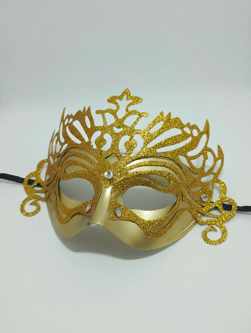 Masque Vénitien Couronne Pailleté | Déguisement Fête 6 Couleurs