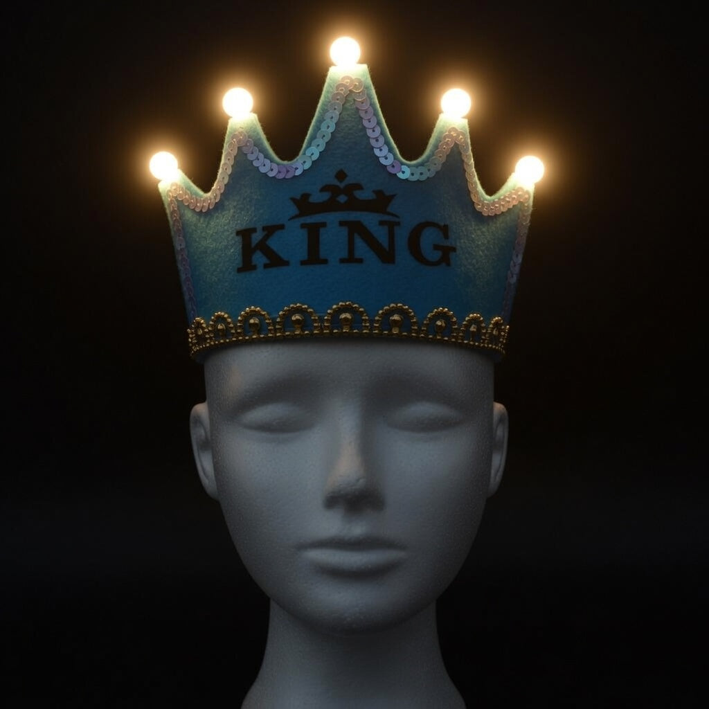 Couronne Anniversaire LED - Happy Birthday & King