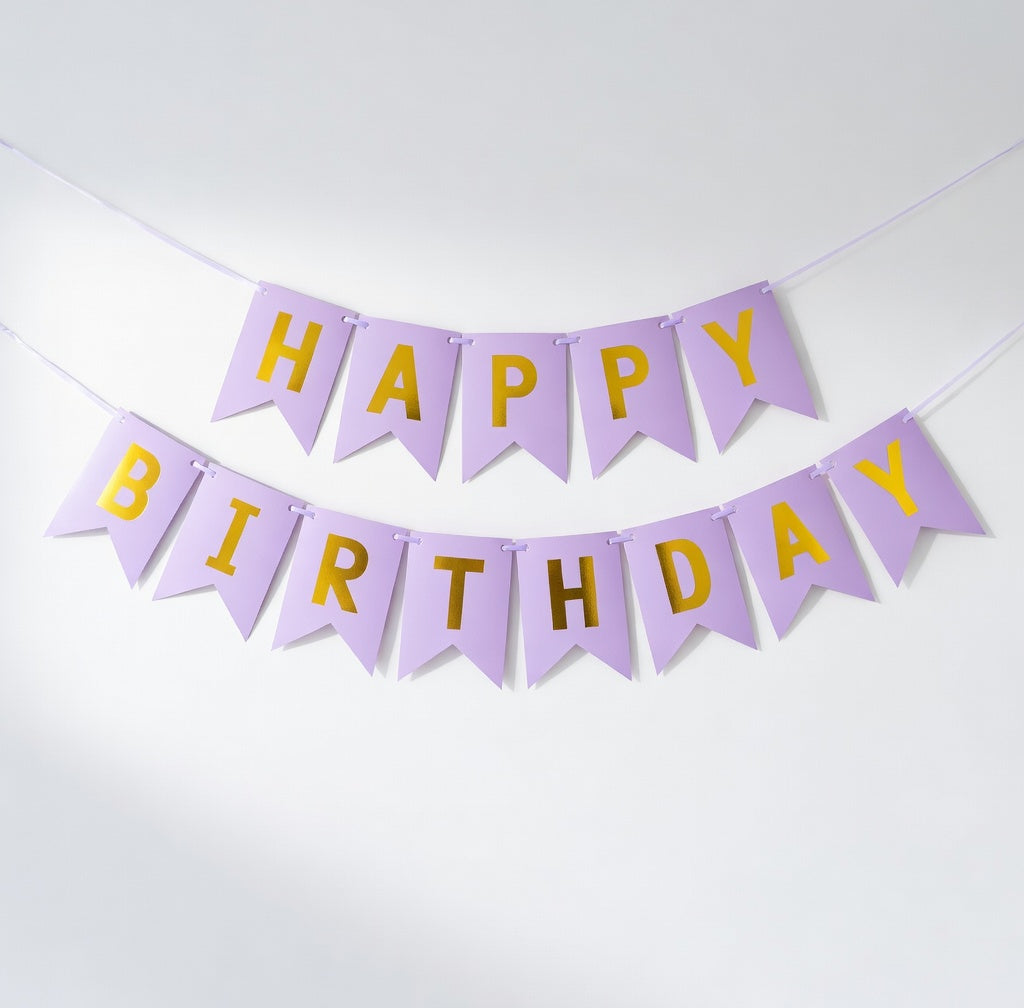 Happy Birthday Pennant Garland – Color Choice