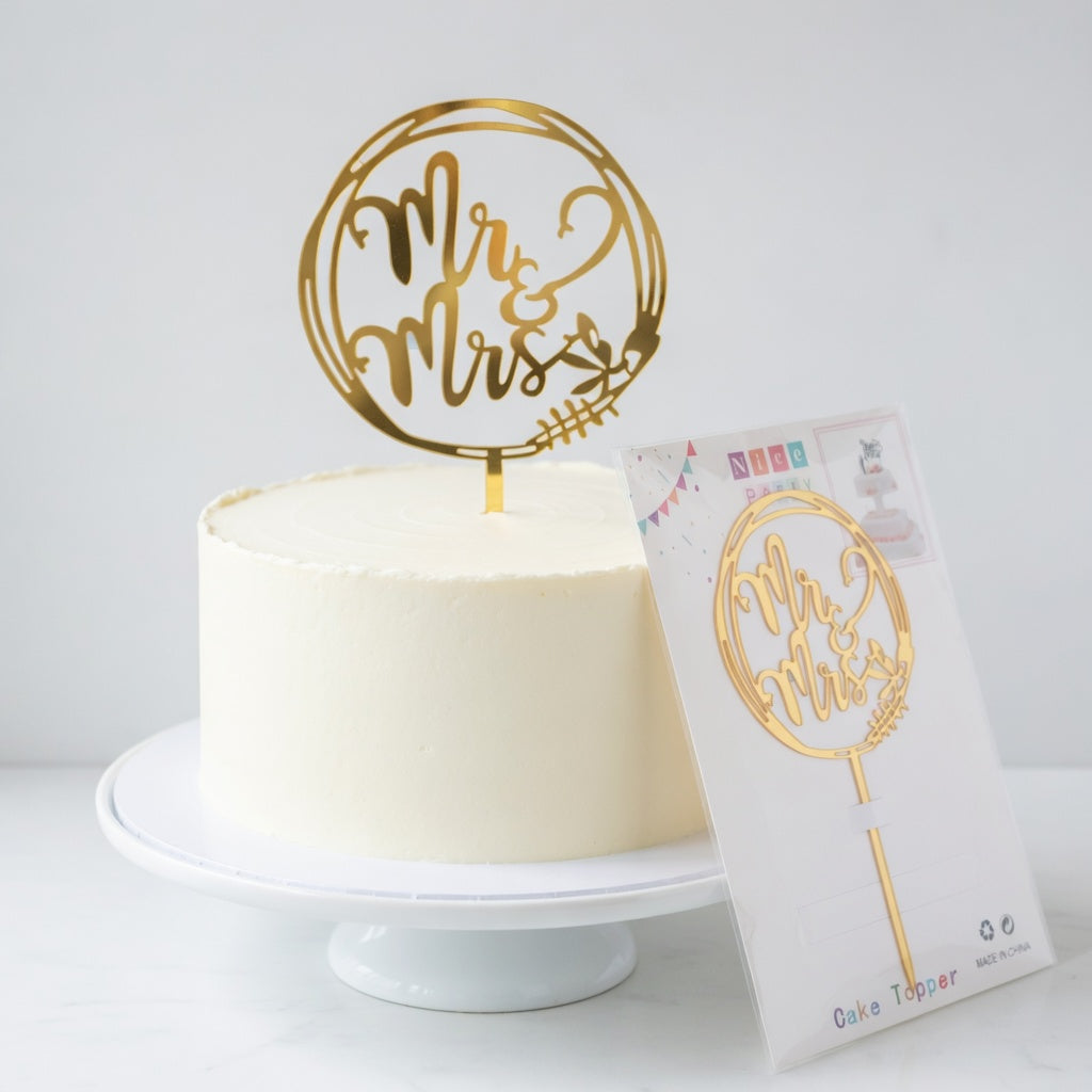 Cake Topper Mr & Mrs – Cercle Acrylique