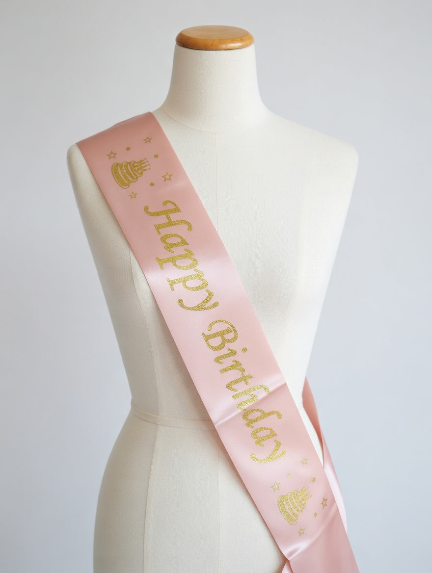 Écharpe Happy Birthday Satin - Accessoire Anniversaire | 8 Couleurs