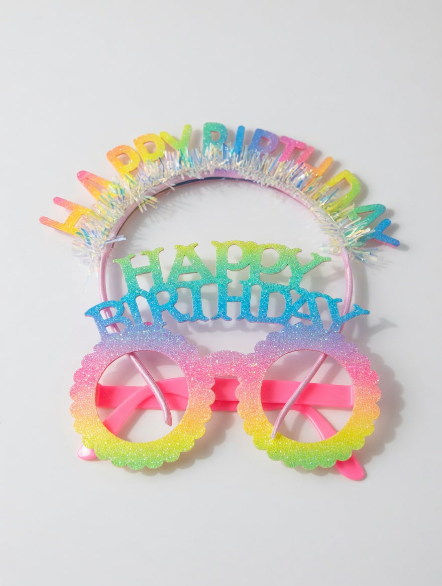 Happy Birthday Glasses and Headband Set - Birthday Accessories
