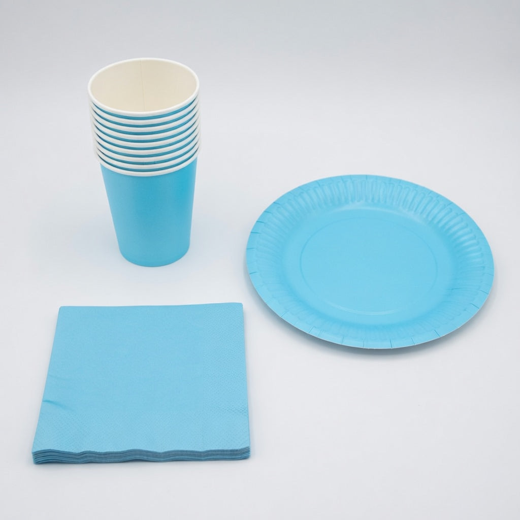 Assiettes, Gobelets et Serviettes - Lot Basique