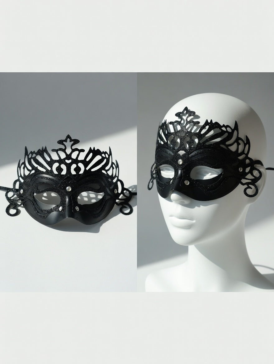 Masque Vénitien Couronne Pailleté | Déguisement Fête 6 Couleurs