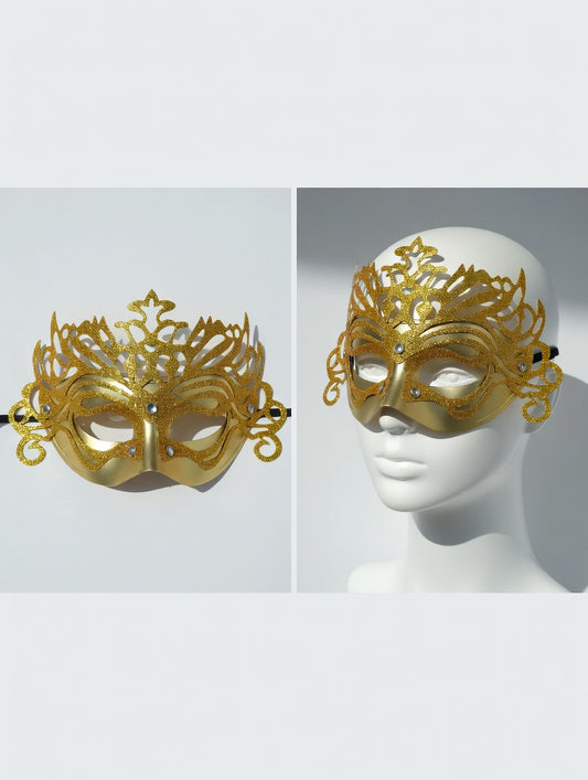 Masque Vénitien Couronne Pailleté | Déguisement Fête 6 Couleurs