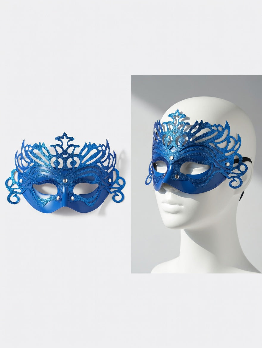 Masque Vénitien Couronne Pailleté | Déguisement Fête 6 Couleurs