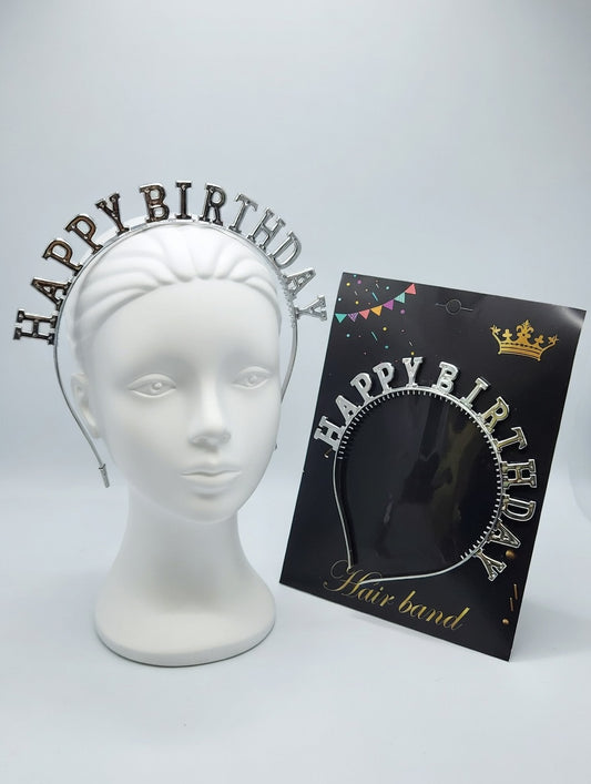 Serre-tête Happy Birthday | Couronne Anniversaire Or, Argent et Bronze
