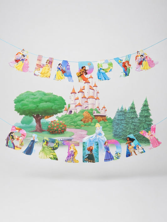 Disney Princess Happy Birthday Garland - Decoration Kit