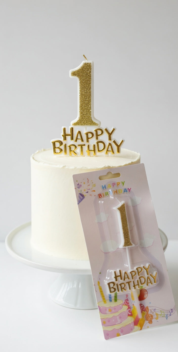 Bougie Chiffre Anniversaire Or/Argent - 0 à 9