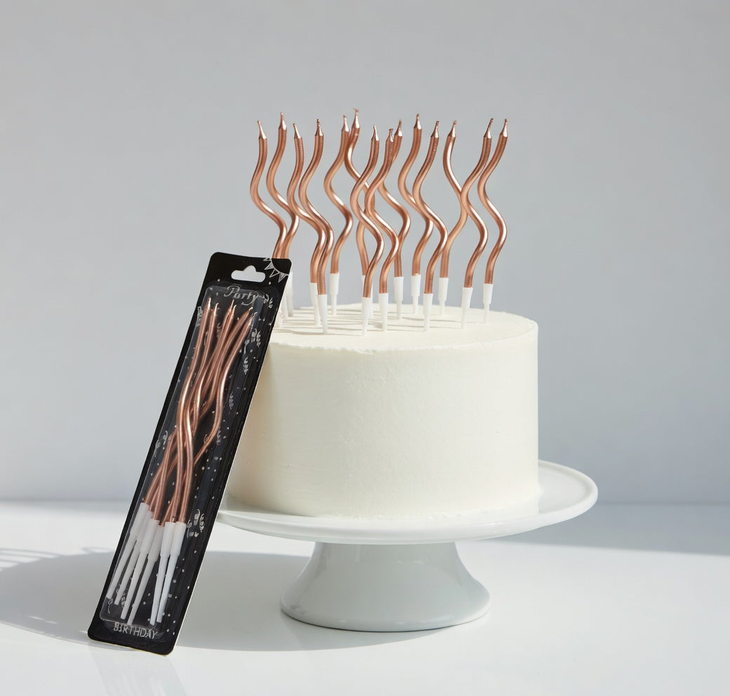 Metallic Spiral Birthday Candles - Pack of 6