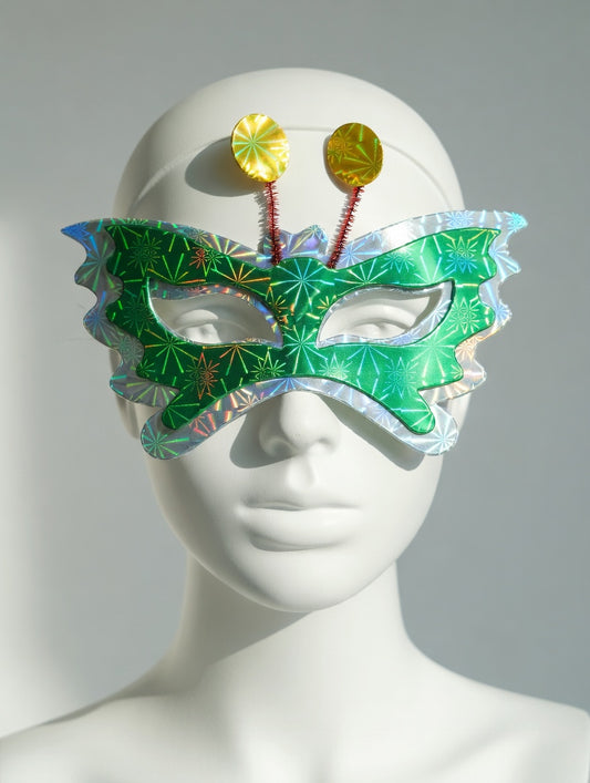 Masque Papillon Holographique Brillant - Pack 10 Pièces | Fête et Déguisement