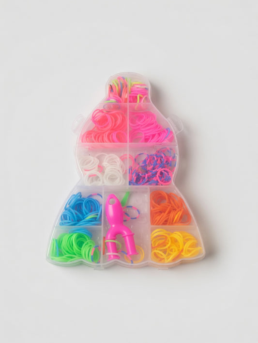 Multicolor Dress Shape Rubber Band Kit - Kids DIY Bracelet