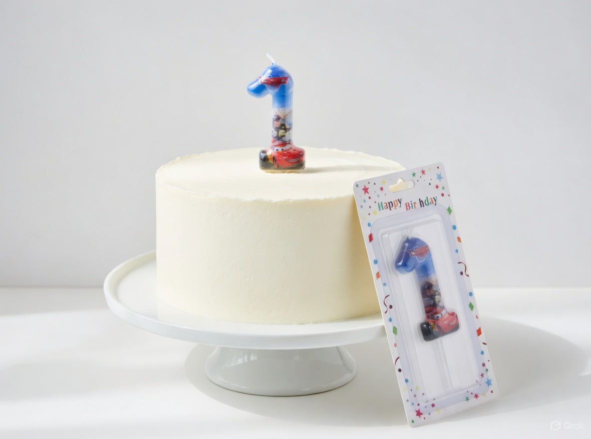 Birthday Number Candle Cars Theme (Lightning McQueen) – Numbers 0 to 9