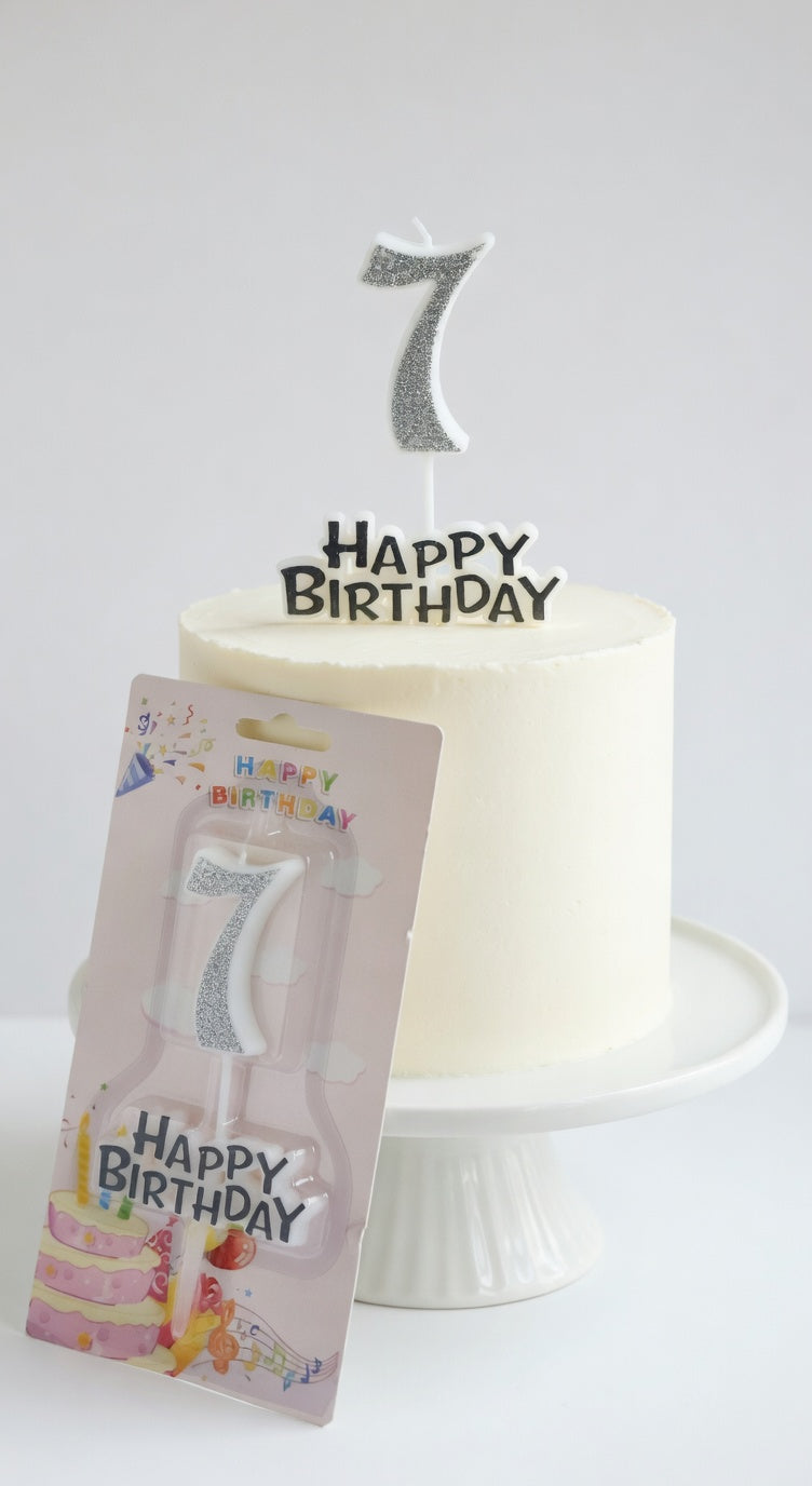 Bougie Chiffre Anniversaire Or/Argent - 0 à 9
