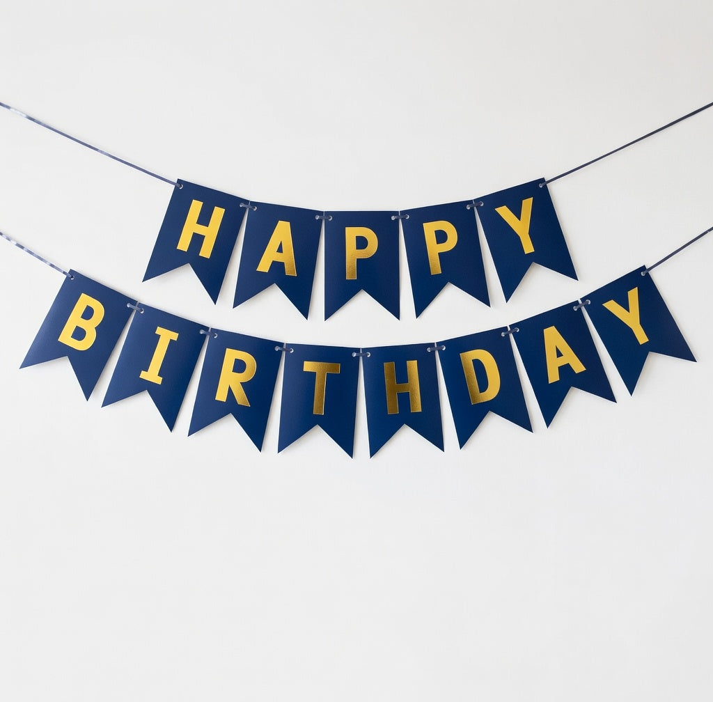 Happy Birthday Pennant Garland – Color Choice