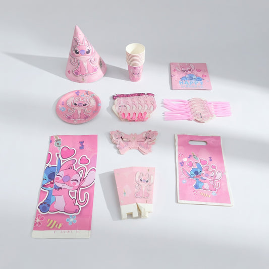 Stitch Angel Pink Party Kit for 10 Guests