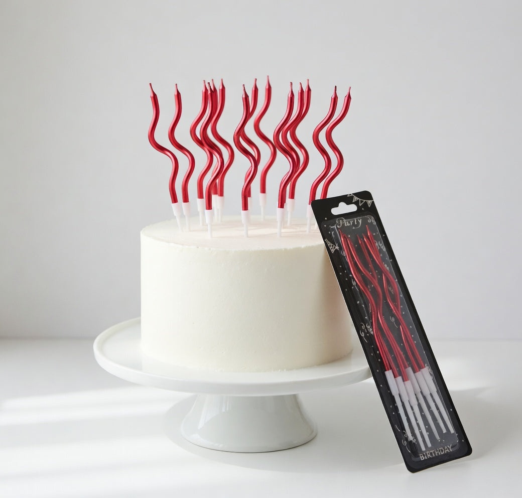 Metallic Spiral Birthday Candles - Pack of 6