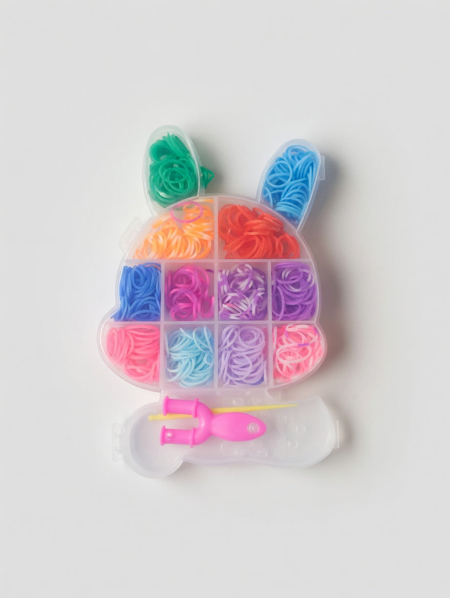 Kit Elastiques Multicolores Forme Lapin - Bracelet DIY Enfant