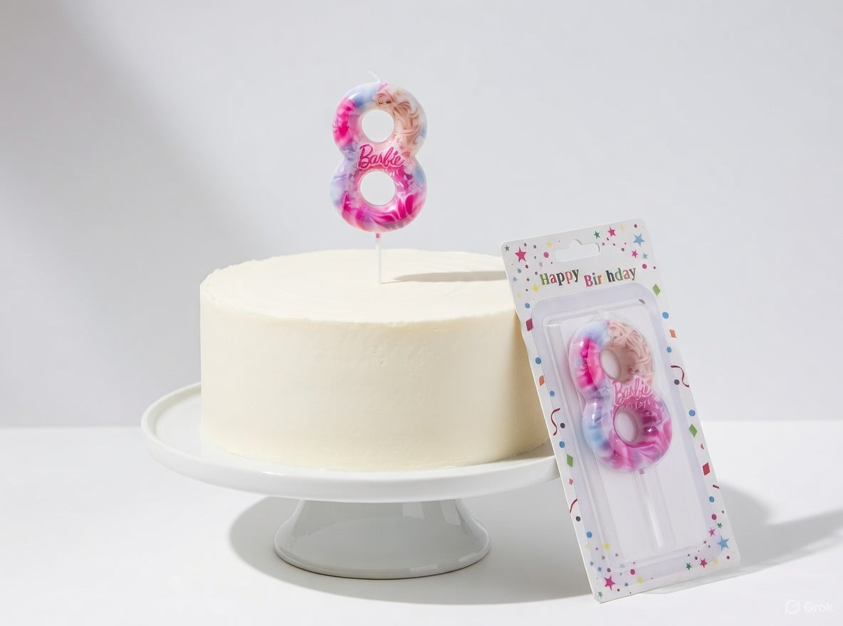 Bougie Chiffre Anniversaire Thème Barbie – Numéros 0 à 9