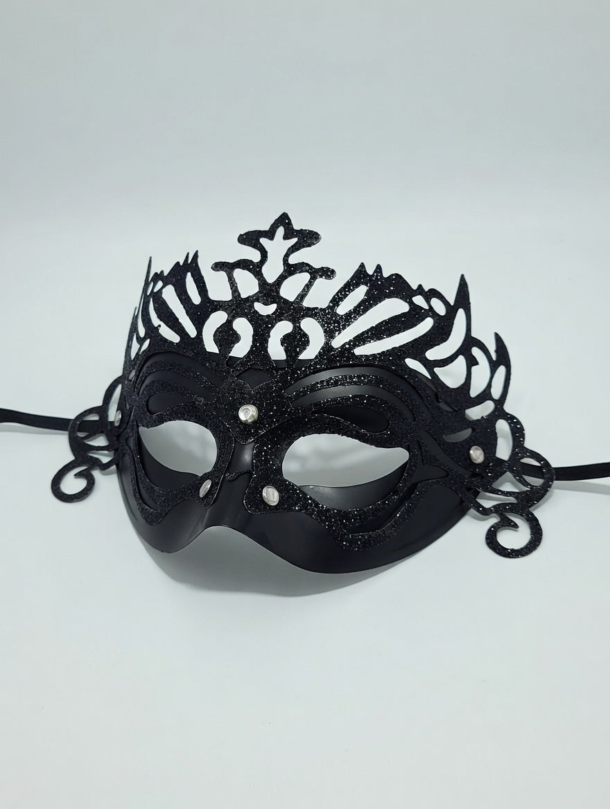 Masque Vénitien Couronne Pailleté | Déguisement Fête 6 Couleurs