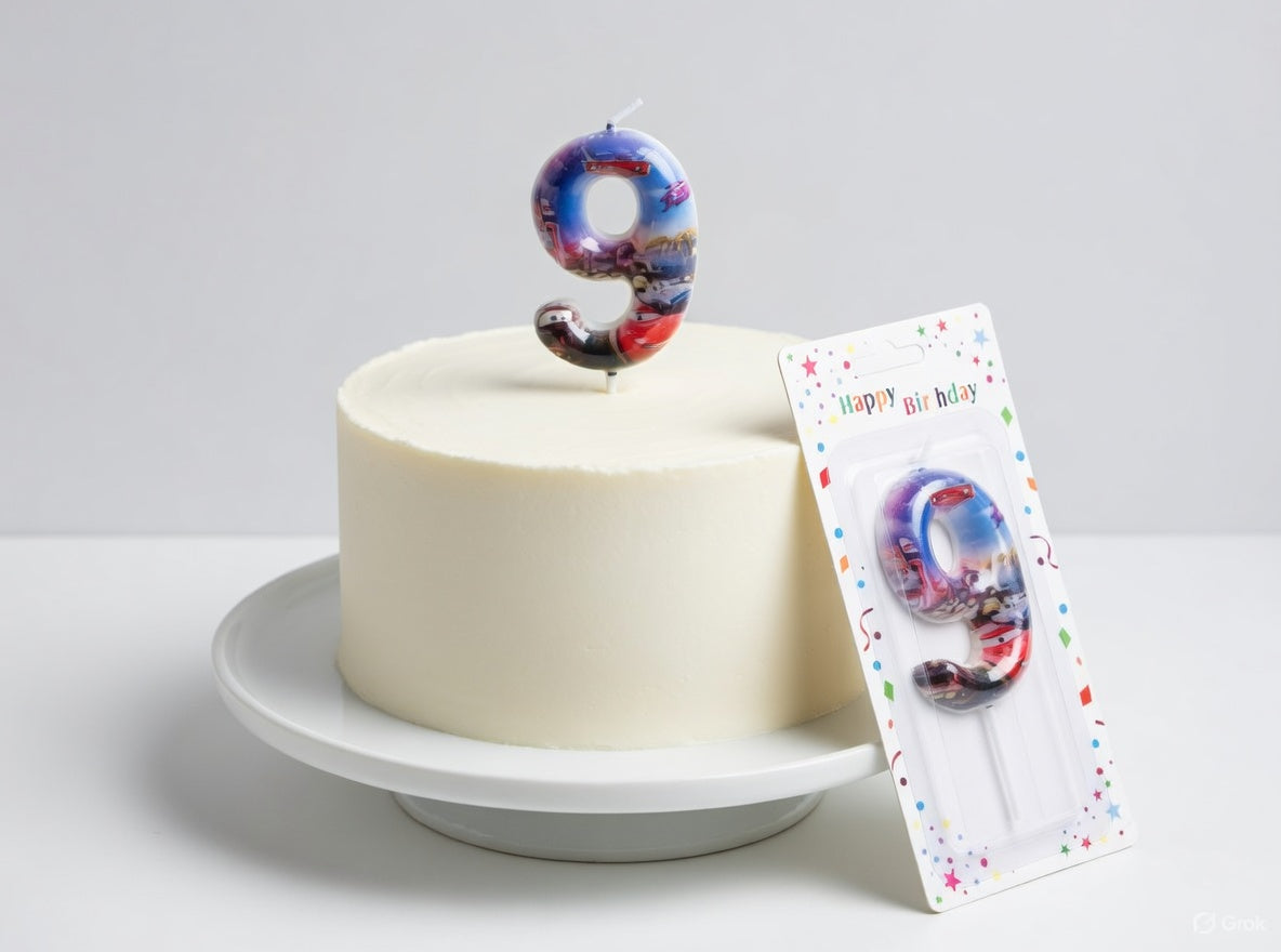Birthday Number Candle Cars Theme (Lightning McQueen) – Numbers 0 to 9