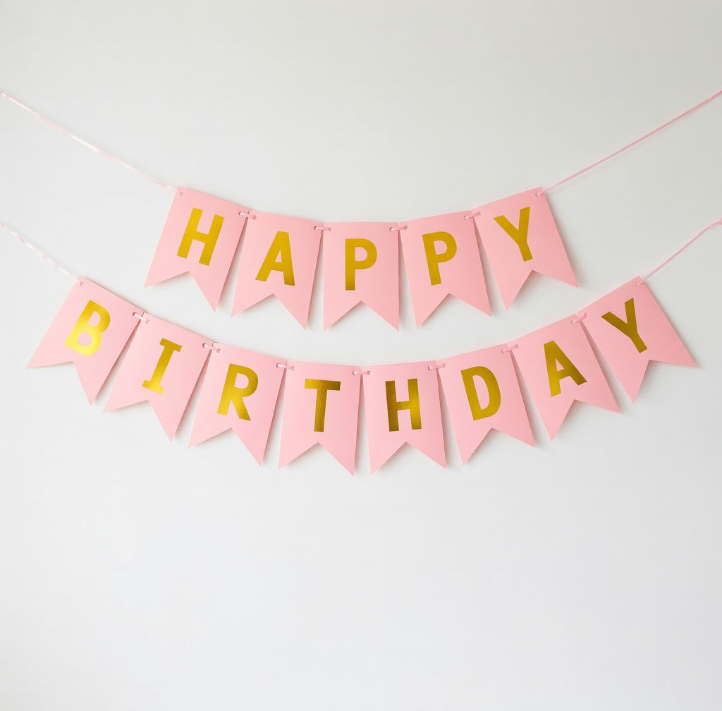 Happy Birthday Pennant Garland – Color Choice