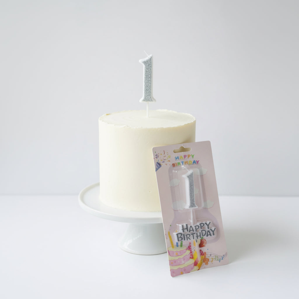 Bougie Chiffre Anniversaire Or/Argent - 0 à 9
