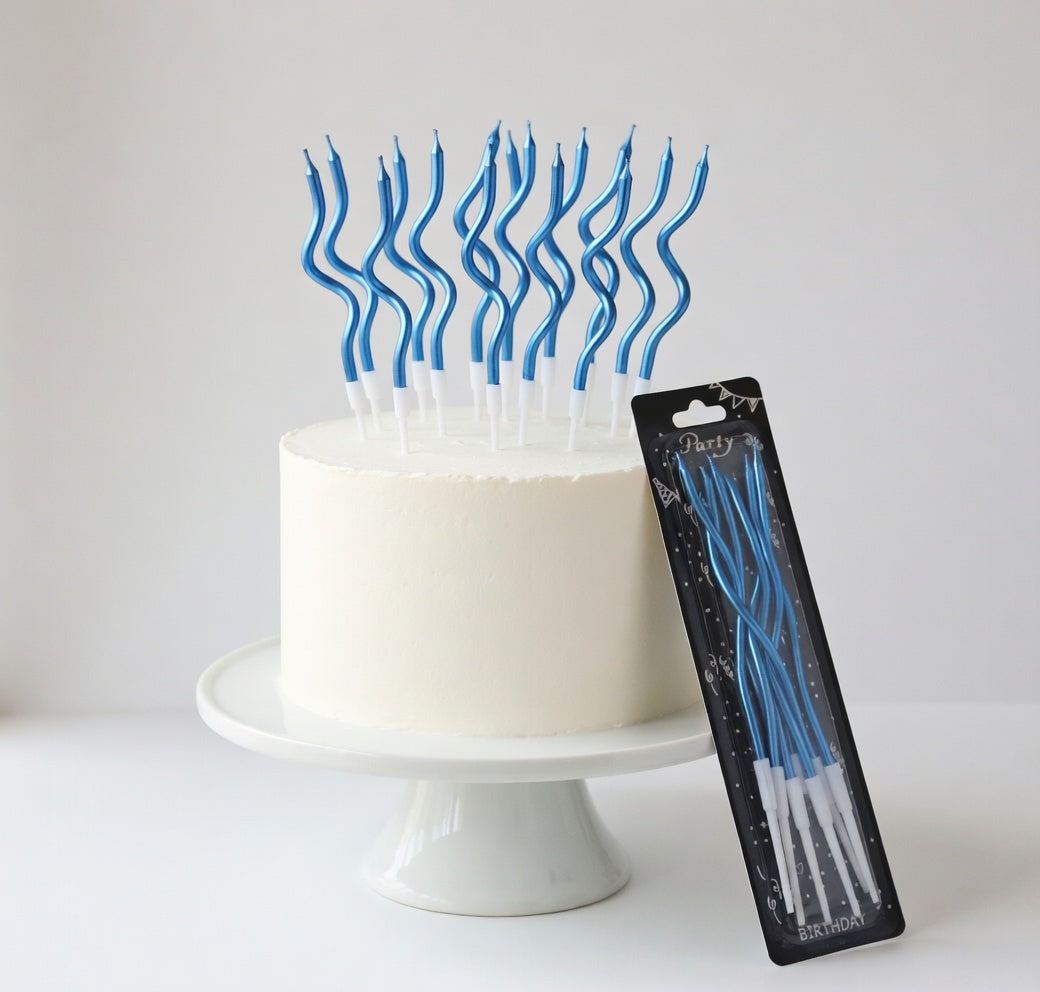 Metallic Spiral Birthday Candles - Pack of 6