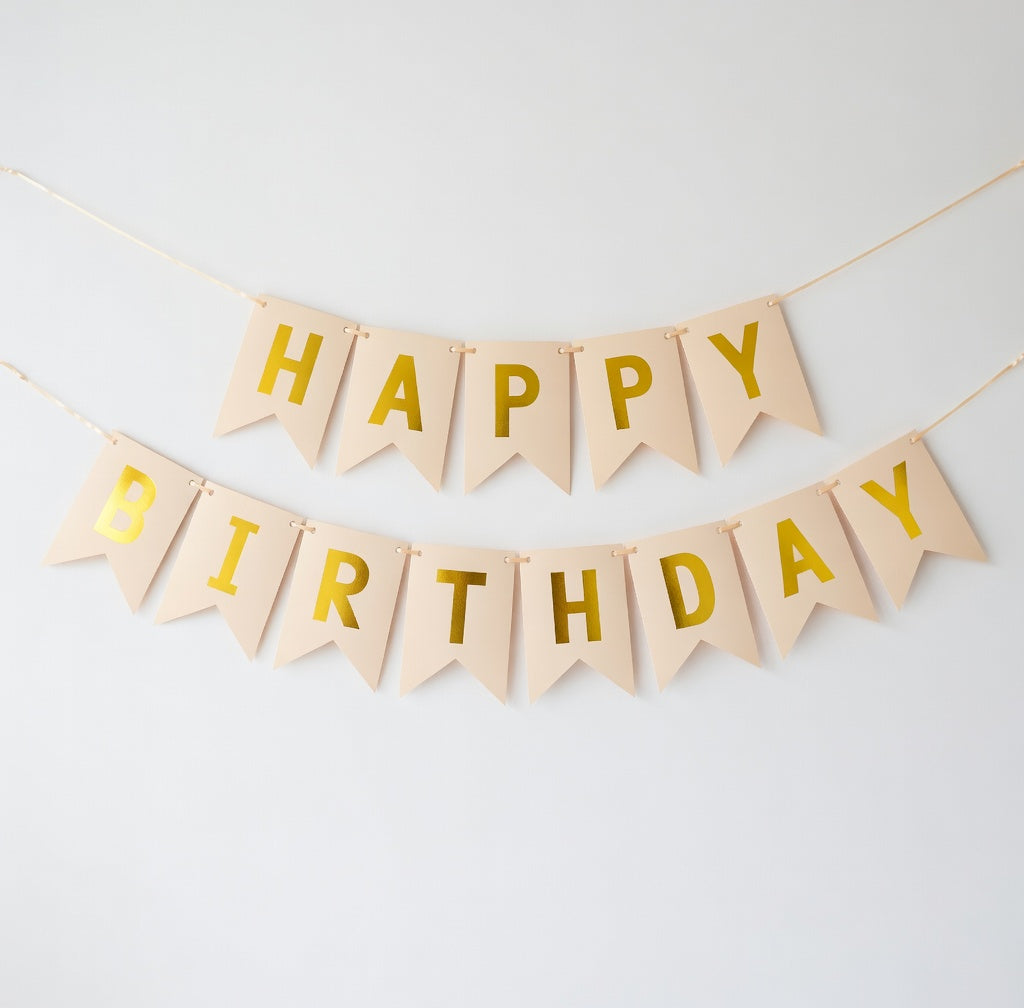 Happy Birthday Pennant Garland – Color Choice